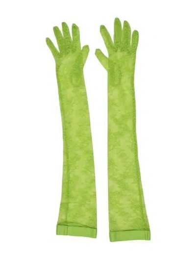 Pre-owned Gianvito Rossi Long Lace Gloves W/tags In Green