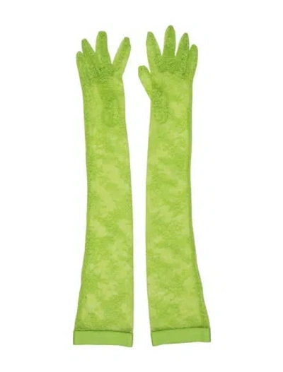 Pre-owned Gianvito Rossi Long Lace Gloves  W/tags In Green