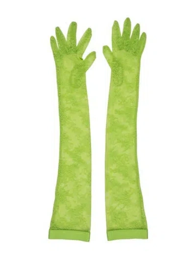 Pre-owned Gianvito Rossi Long Lace Gloves W/tags In Green
