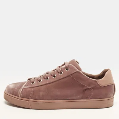 Pre-owned Gianvito Rossi Low Loft Size 38 Brush Pink Velvet Lace Up Sneakers