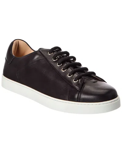Gianvito Rossi Low Top Leather Sneaker In Black