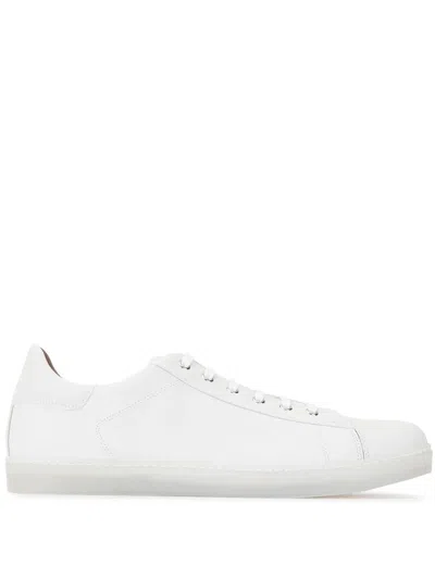 Gianvito Rossi Low Top Leather Sneakers In White