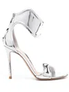 Gianvito Rossi Lucrezia 100mm Mirrored-leather Sandals In Silver