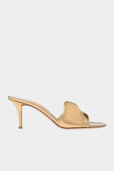 Gianvito Rossi Lucrezia 70 Mule In Gold In White