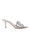 Gianvito Rossi Silver Lucrezia 70 Mules In Multicolor