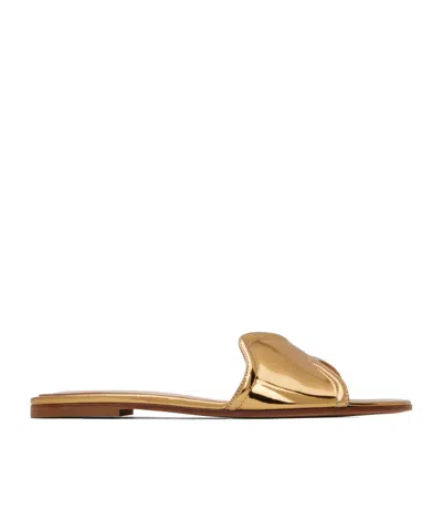 Gianvito Rossi Lucrezia Flat Slides In Gold