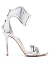 Gianvito Rossi Lucrezia Silver Mirror Effect Sandals In Grey