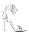 Gianvito Rossi Lucrezia Silver Mirror Effect Sandals In Silver
