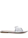 Gianvito Rossi Lucrezia Patent-leather Sandals In Silver