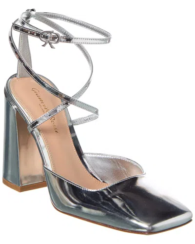 Gianvito Rossi Ludovica Leather Slingback Pump In Silver