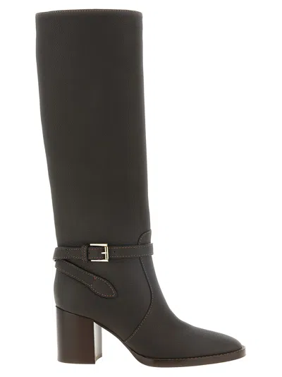 Gianvito Rossi Leather Luxor Boots In Brown