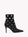 Gianvito Rossi Black Gianvito 85 Eyelet Leather Ankle Boots In Black Leather