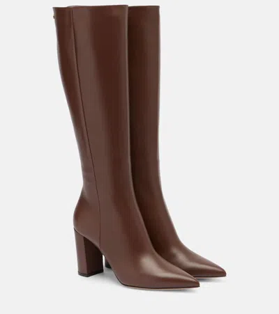 Gianvito Rossi Lyell 85 Leather Boots In Brown