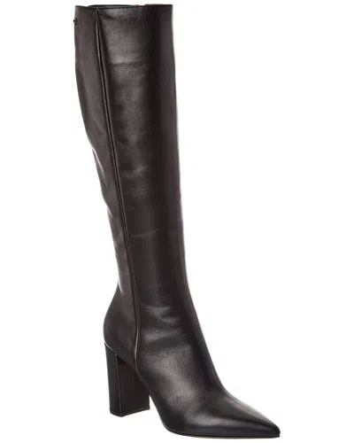 Gianvito Rossi Lyell 85 Leather Knee-high Boot In Black
