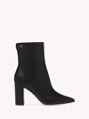 Gianvito Rossi Vitello Glove Calfskin Ankle Boots In Black Leather