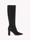 Gianvito Rossi Lyell Leather Knee Boots In Black Leather
