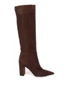 Gianvito Rossi Piper Suede Block-heel Knee Boots In Marrón