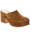 Gianvito Rossi Suede Block-heel Platform Mules In Brown