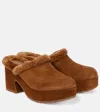 Gianvito Rossi Suede Block-heel Platform Mules In Brown