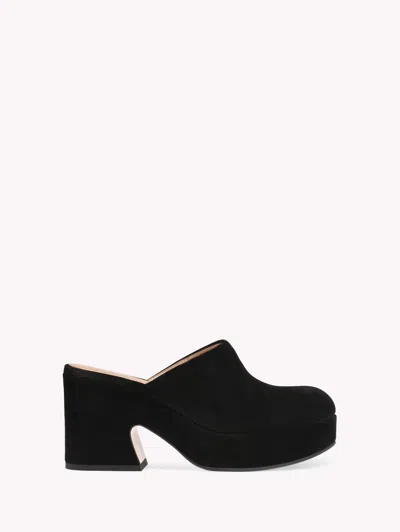 Gianvito Rossi Lyss Suede Platform Clogs In Black