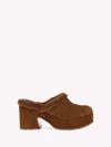 Gianvito Rossi Suede Block-heel Platform Mules In Brown