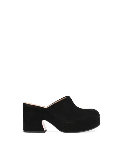 Gianvito Rossi Lyss Suede Platform Clogs In Black