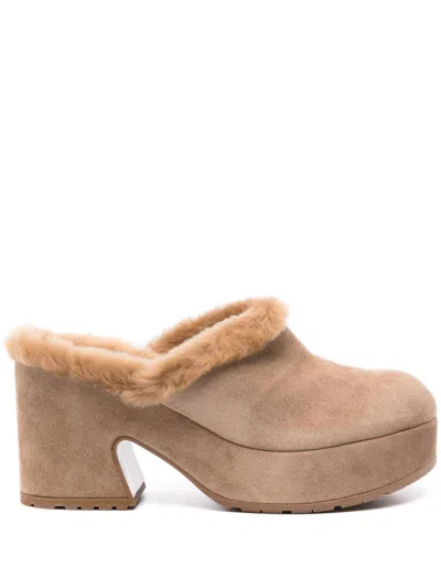 Gianvito Rossi Lyss 85mm Suede Mules In Beige