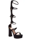 Gianvito Rossi Maddy 70 Satin Gladiator Sandal In Black