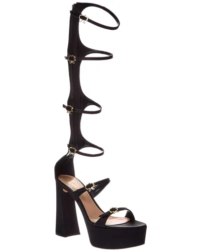 Gianvito Rossi Maddy 70 Satin Gladiator Sandal In Black