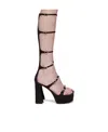 Gianvito Rossi Unique Heel High-top Upper Buckled Strap Logo At The Back In Nude