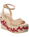 Gianvito Rossi Leather Wedge Espadrilles In Multi