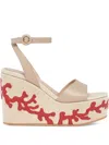 Gianvito Rossi Malia Platform-coral Sandals In Neutral