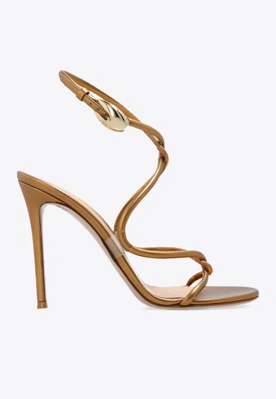 Gianvito Rossi Mamba 105 Leather Heeled Sandals In Brown