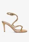 Gianvito Rossi Mamba 85 Metallic Leather Sandals In Gold