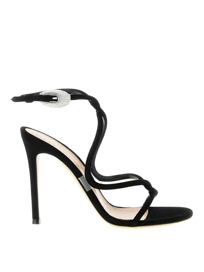 Gianvito Rossi Mamba Crystal Sandals In Black