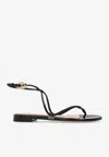 Gianvito Rossi Mamba Leather Flat Sandals In Black