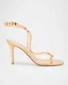 Gianvito Rossi Mamba Napa Leather Serpent Sandals In Gold