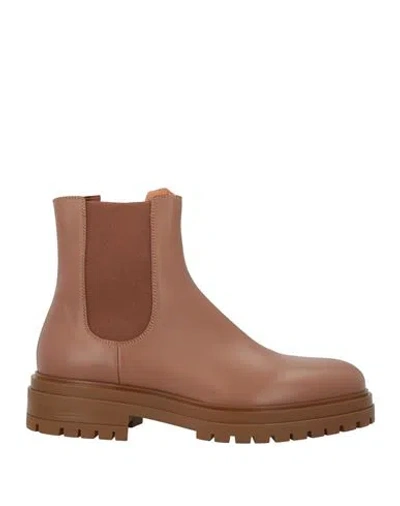 Gianvito Rossi Man Ankle Boots Tan Size 12 Leather In Brown