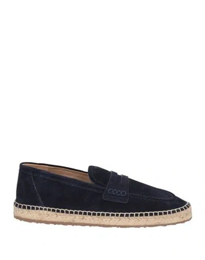 Gianvito Rossi Man Espadrilles Navy Blue Size 8 Leather
