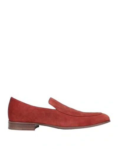 Gianvito Rossi Man Loafers Rust Size 12.5 Soft Leather In Red