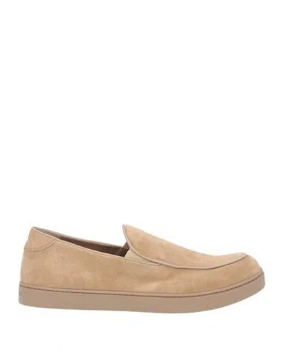 Gianvito Rossi Man Loafers Sand Size 10 Soft Leather In Animal Print
