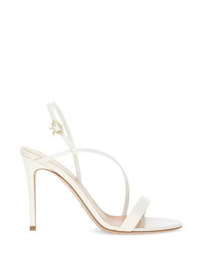 Gianvito Rossi Manhattan 95 Leather Sandals In White