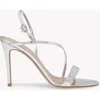 Gianvito Rossi Silver Solid Open Round Toe Heels In Multi