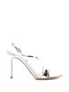Gianvito Rossi Silver Solid Open Round Toe Heels In Silver