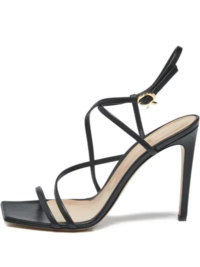 Pre-owned Gianvito Rossi Manilla Leather Heeled Sandals In Black