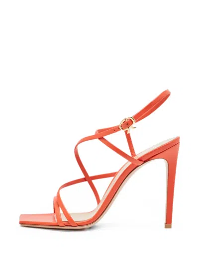 Pre-owned Gianvito Rossi Manilla Square-toe Sandals In Orange