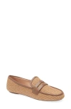 Gianvito Rossi Marbella Leather-trimmed Raffia Loafers In Cuoio Cuoio
