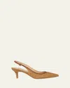 Gianvito Rossi Marbella Raffia Slingback Pumps In Brown