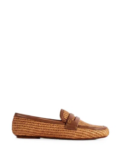 Gianvito Rossi Marbella Woven Loafers In Multi