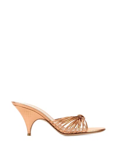 Gianvito Rossi 70mm Metallic Leather Kitten-heel Sandals In Pink